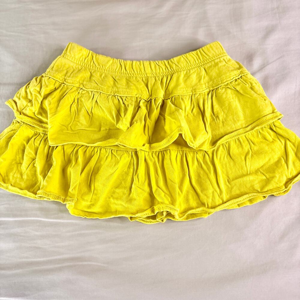 Y2K Girls Yellow Mini Skirt Medium 10 12